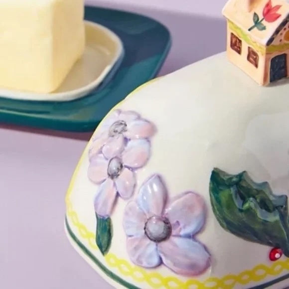 COPY - NWT Anthropologie Nathalie Lete Christmas Cottage Butter Dish - Picture 2 of 3